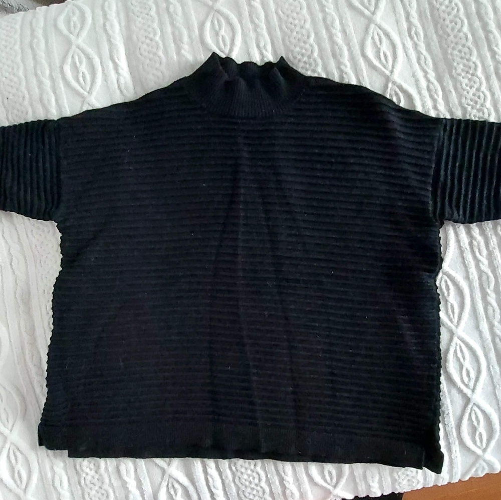 Joseph Ribkoff Elegant Black Knit Top. - Picture 2 of 5